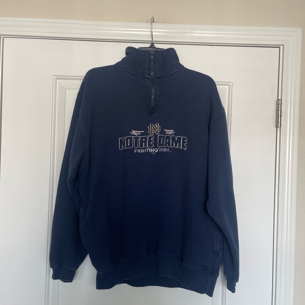 Cadre Athletic Notre Dame Fighting Irish 1/4 Zip Sweatshirt Size L Embroider